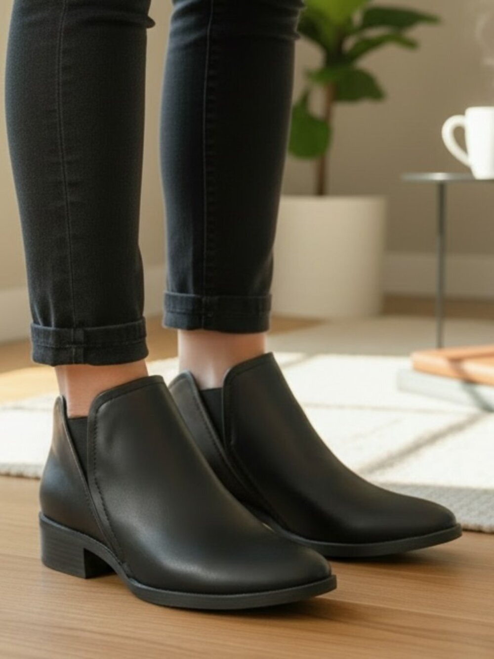 Dolcetta by Dolce Vita Black Slip-On Ankle Booties - Size 7